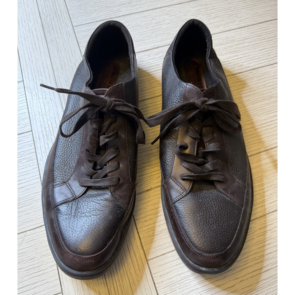 KENNETH COLE Mens Dark Brown Leather CANNAN ABEO Lace Up Casual Comfort Shoes 13